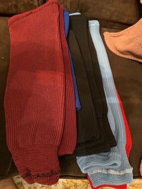 Men's Ribbed hockey Socks - Burgundy, Black, Blue, Light Blue, Red
